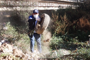 REALIZAN LIMPIEZA DE LAS FRANJAS DE SEGURIDAD DEL R&Iacute;O MAYLANCO EN SACABA