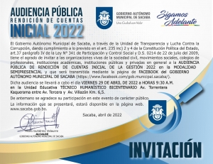 AUDIENCIA PUBLICA DE RENDICI&Oacute;N DE CUENTAS INICIAL - GESTI&Oacute;N 2022
