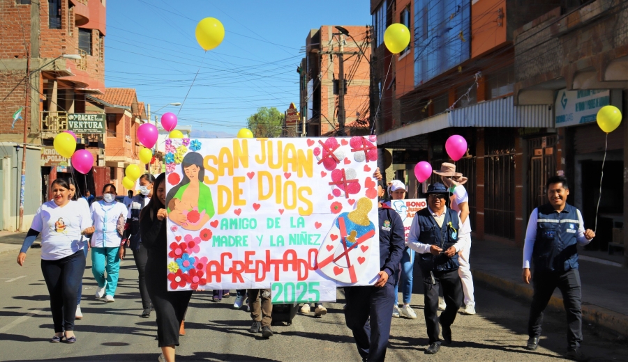 CON UNA MARCHA PROMUEVEN LA LACTANCIA MATERNA EN SACABA