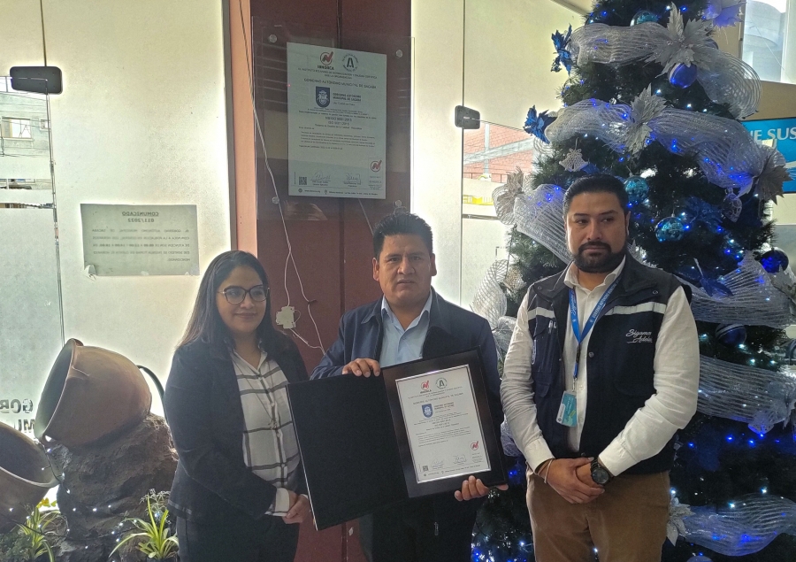 SACABA RECIBE LA CERTIFICACI&Oacute;N DE CALIDAD ISO 9001:2015 POR PARTE DE IBNORCA POR LA MEJORA EN LOS SERVICIOS DE RECAUDACI&Oacute;N DE TRIBUTOS