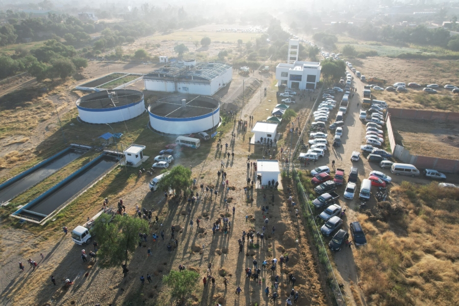 CRUZADA ECOL&Oacute;GICA: SERVIDORES P&Uacute;BLICOS DE SACABA REFORESTARON LA PTAR PUCARA CON M&Aacute;S DE 5.100 PLANTINES