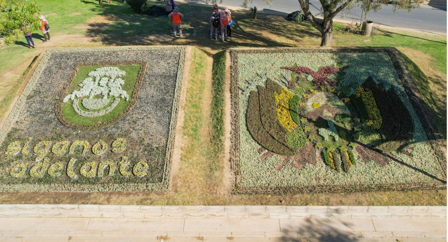 ALCALDE PEDRO GUTI&Eacute;RREZ ENTREGA EL MEJORAMIENTO DE LA ROTONDA DE LOS PESCADITOS QUE AHORA LUCE GRANDES ESCUDOS DE FLORES Y PLANTAS ORNAMENTALES