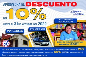 APROVECHA EL DESCUENTO del 10% HASTA EL 31 DE OCTUBRE DEL 2022